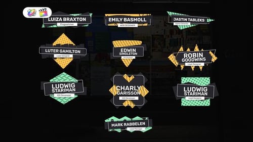 Animated Geometric Lower Third Titles with Modern Pop Designs