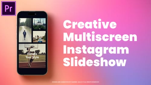 Creative Multicreen Slideshow Instagram MOGRT for Premier Pro