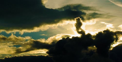 Aerial View of Clouds at Sunrise or Sunset