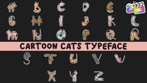 Animated Cartoon Cat Alphabet Letters