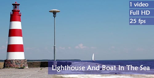 Lighthouse And A Boat In The Sea