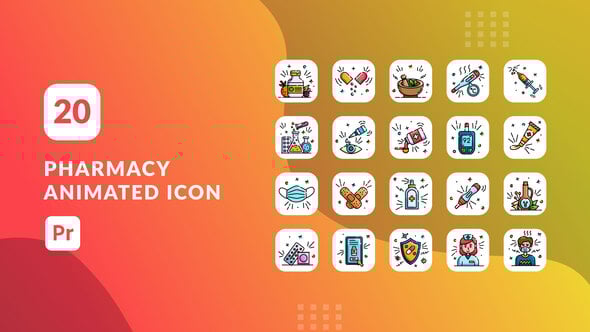 Pharmacy Animated Icons | Premiere Pro MOGRT, Elements ft. animation ...