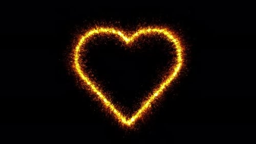 Animiertes brennendes Herz zum Valentinstag.