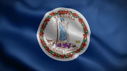 Waving Virginia State Flag Loop Animation