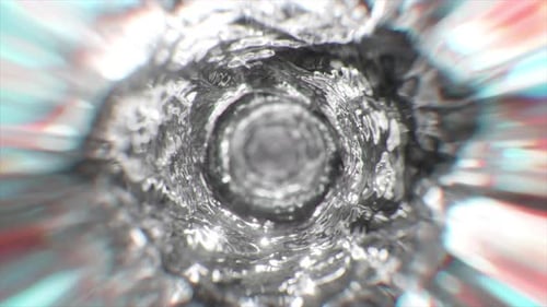 Abstract Glitch Liquid Tunnel Warp Background