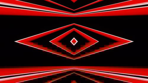 Abstract Geometric Red Rhombus Tunnel Looping Motion Background