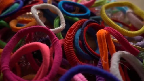 Colorful Hair Bands Close Up: Fashion Accessories
