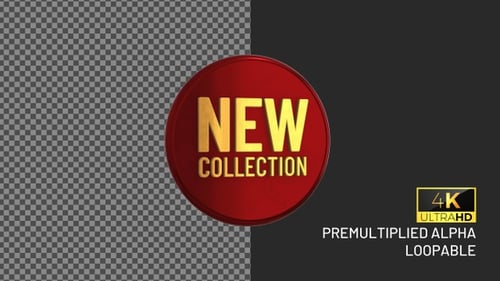 New Collection Rotating Looping Badge with Alpha Channel