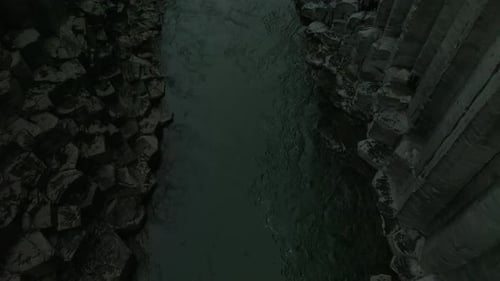 Epic Aerial View of the Studlagil Basalt Canyon Iceland