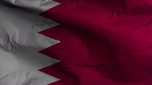 Bahrain Flag Textured Waving Background 4K