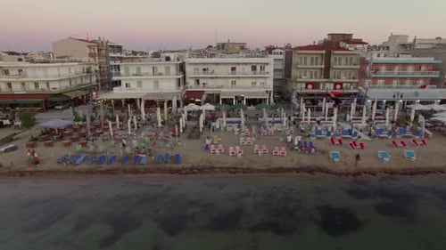 Aerial Shot of Resort with Hotels at the Seaside