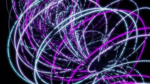 Vórtice giratorio de líneas coloridas sobre fondo negro