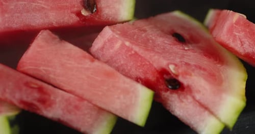 Close Up of Ripe Red Watermelon Slices