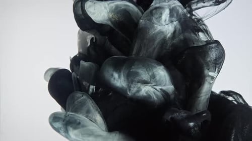 Monochromatic Ink Cloud Swirling in Abstract Formation