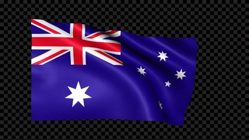Waving Australian Flag Animation with Alpha Channel
