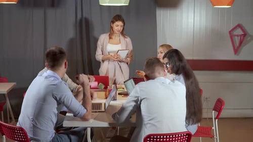 Team Collaboration Meeting in Modern Office Workplace