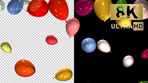 Colorful Balloons Transition with Sparkler Overlay