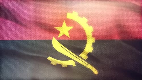 Waving Angola National Flag Loop Background