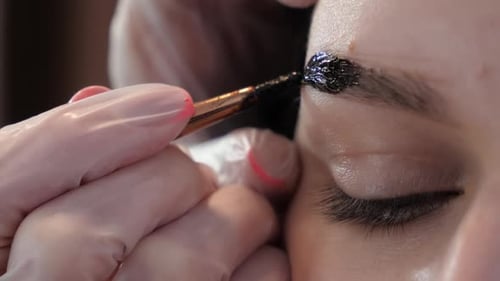 Beautician Makes Eyebrow Correction