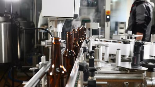 Ligne technologique dans la brasserie