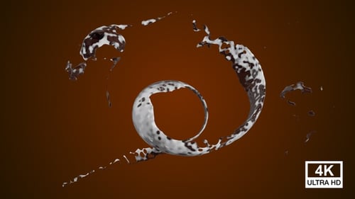 Dynamic Chocolate and Milk Splash Fluid Animation with Alpha Channel