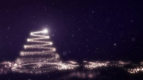 Sparkling Christmas Tree Particle Reveal Animation