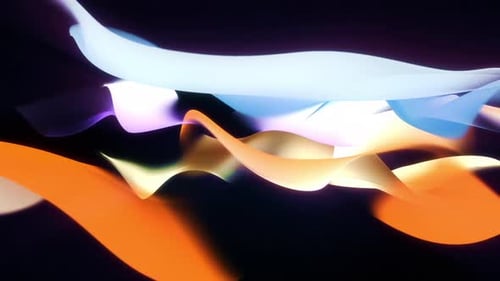 Abstract Fluid Glowing Ribbons Seamless Loop Background