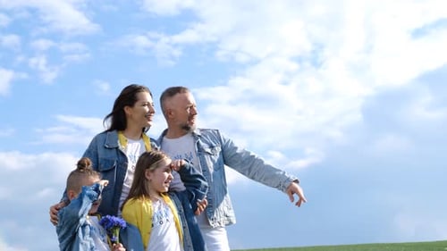 Family Enjoys a Sunny Day in the Countryside