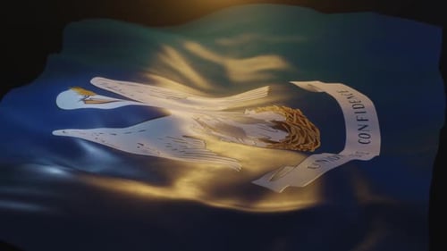 Waving Louisiana State Flag Animation