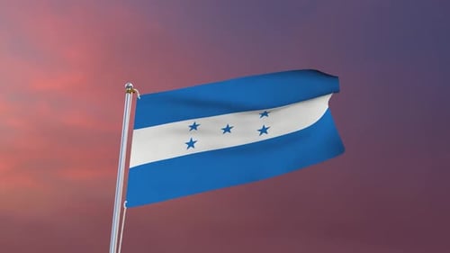 Realistic Honduras National Flag Waving Animation