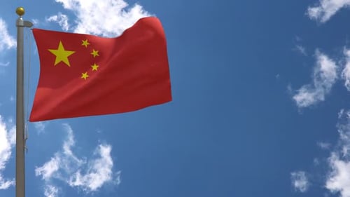China-Flagge am Fahnenmast