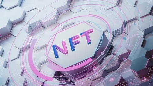 Futuristic NFT Concept Digital Hexagon Grid Animation