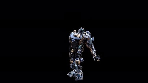 Futuristic 3D Robot Dance Performance Loop