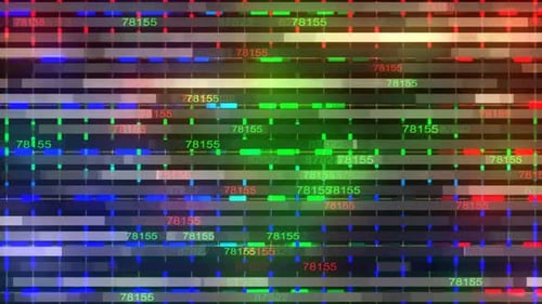 Farbige Zahlen auf Linien-Hintergrund