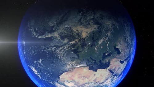 Realistic Earth Zoom Out Clouds United Kingdom Scotland