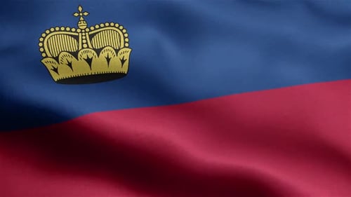 Liechtenstein National Flag Waving Seamlessly