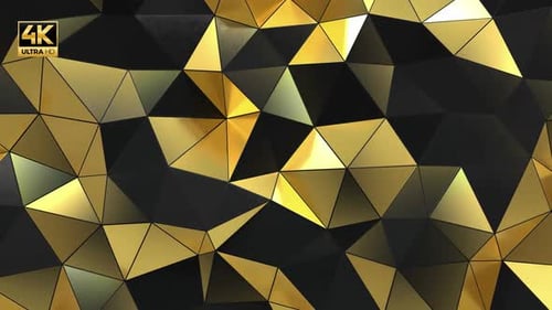 Animated Gold and Black Geometric Background Loop