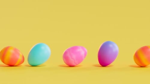 Colorful Easter Eggs Seamlessly Rolling Animation
