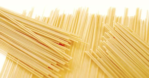 Close Up View of Raw Spaghetti Pasta