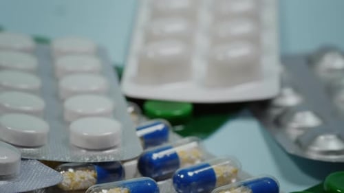 Assorted Pills and Capsules in Close Up