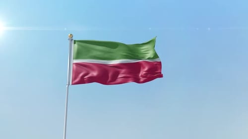 Realistic 3D Tatarstan Flag Waving