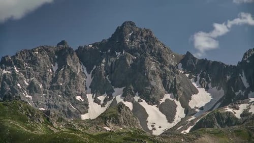 8K High Altitude Snowy and Rocky Mountain Peak
