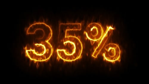 Flaming Sale Animated Banner 35 Percent