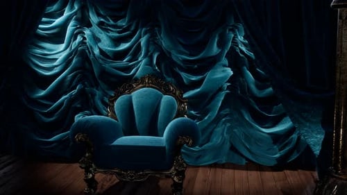 Luxurious Theater Curtain Stage with Chair