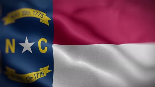 Realistic North Carolina State Flag Waving Animation