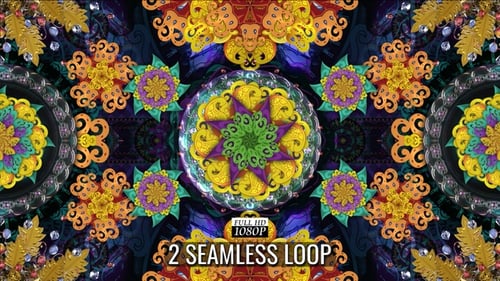 Decorative Mandala Kaleidoscope Hypnotic Background Loop