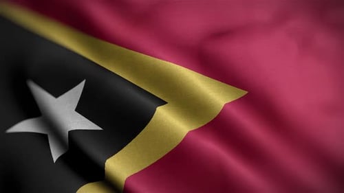 East Timor Flag Textured Waving Close Up Background HD