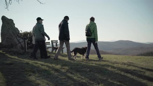 Seniors on Nature Walk Enjoying Wondeful View