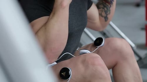 Electro Stimulation of Muscles Stimulation of Muscles Treating Sports Injuries Myostimulator