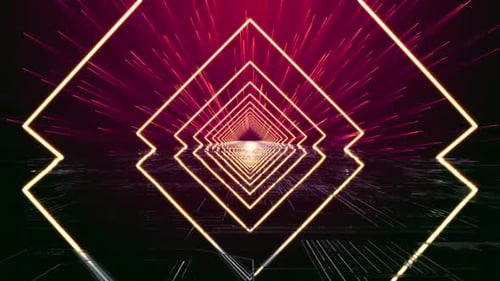 Neon Triangle and Firework